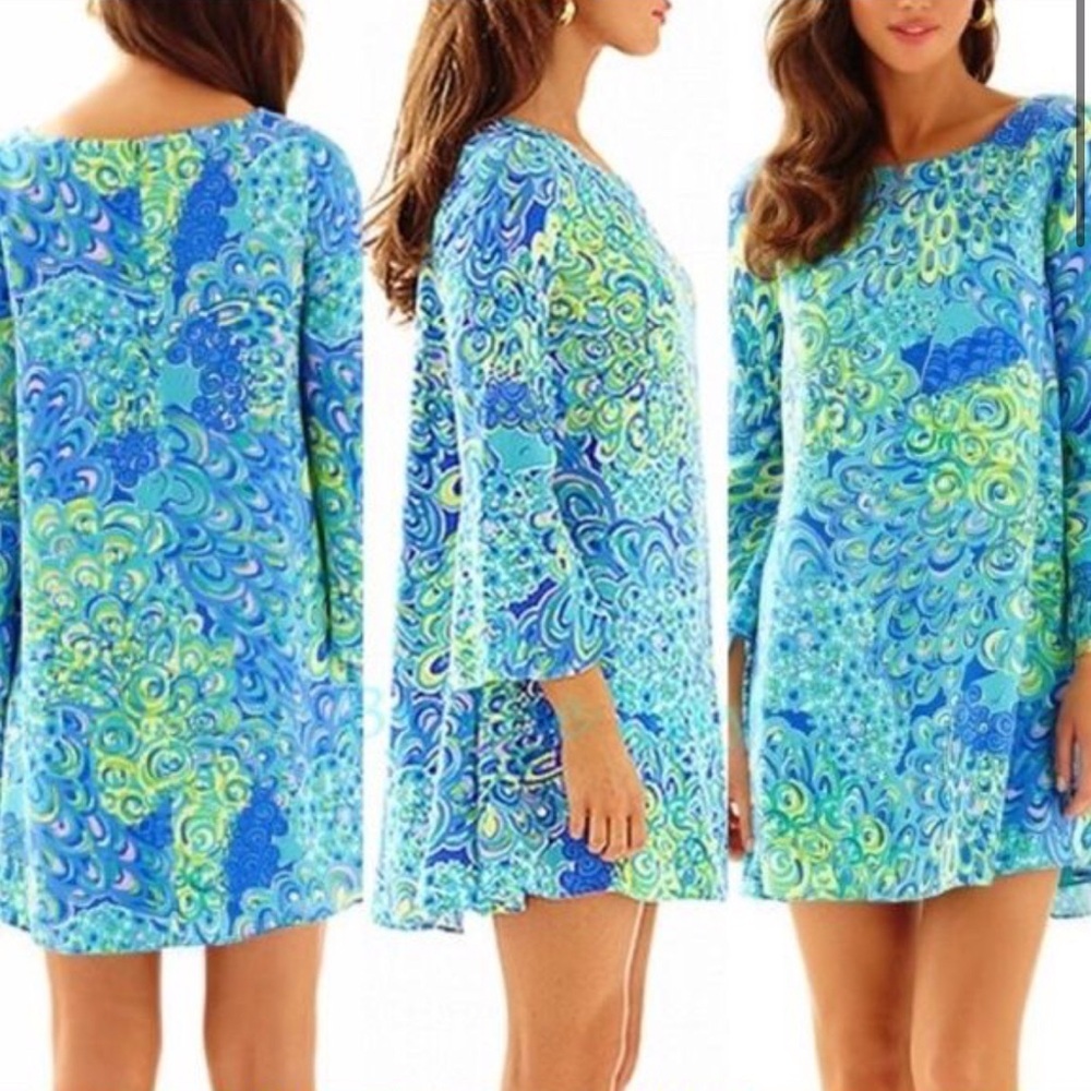 Lilly Pulitzer Colette Tunic Swing Dress in Peacock Lilly Lagoon Size XS